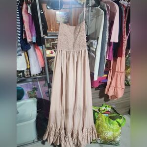 Elegant Pink Sleeveless Backless Long Dress
